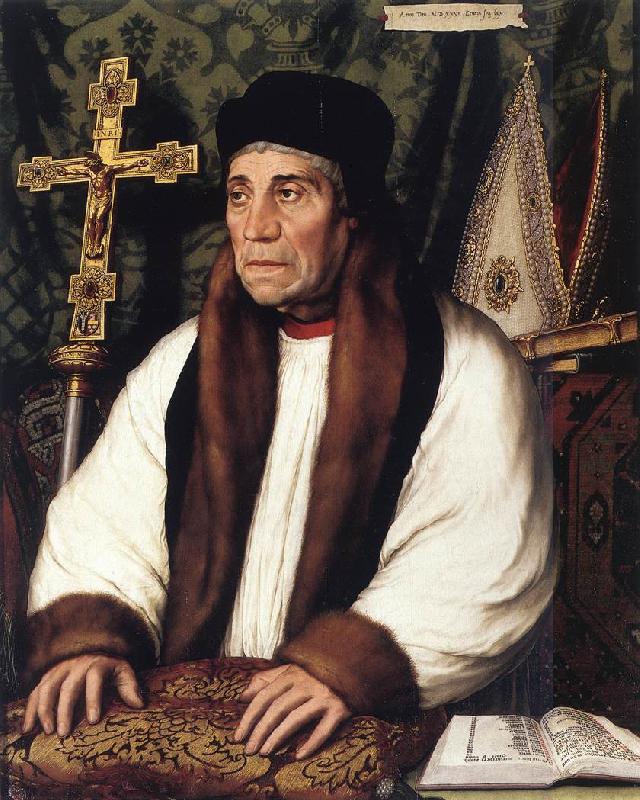 HOLBEIN, Hans the Younger Portrait of William Warham, Archbishop of Canterbury f Sweden oil painting art